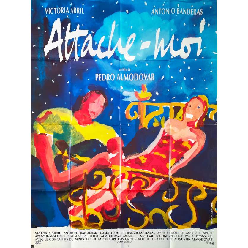 ATTACHE MOI Affiche de film  - 120x160 cm. - 1989 - Victoria Abril, Antonio Banderas, Pedro Almodovar