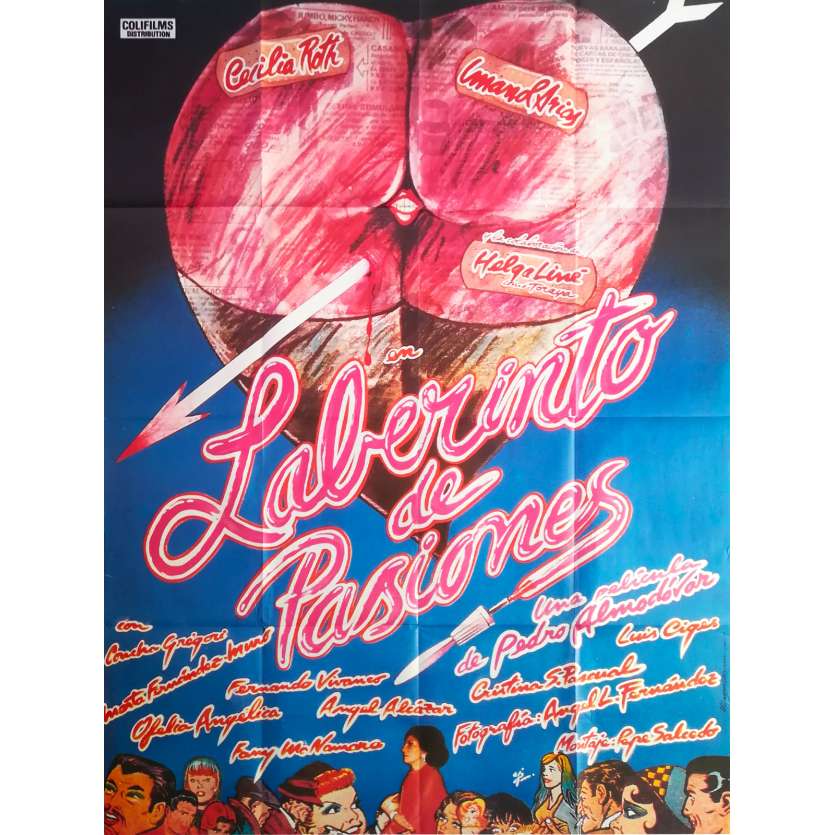 LABYRINTH OF PASSION Original Movie Poster  - 47x63 in. - 1982 - Pedro Almodovar, Cecilia Roth
