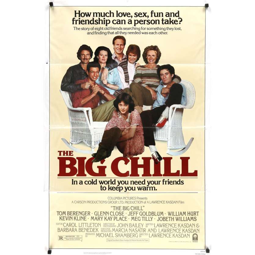 THE BIG CHILL Original Movie Poster - 27x40 in. - 1983 - Lawrence Kasdan, Tom Berenger, Glenn Close, Jeff Goldblum