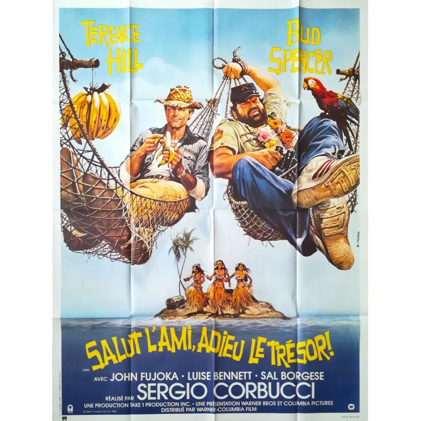 SALUT L'AMI ADIEU LE TRESOR Affiche de film  - 120x160 cm. - 1981 - Terence Hill, Bud Spencer, Sergio Corbucci