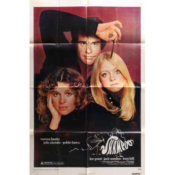 SHAMPOO Original Movie Poster - 27x40 in. - 1975 - Hal Ashby, Warren Beatty, Julie Christie, Goldie Hawn