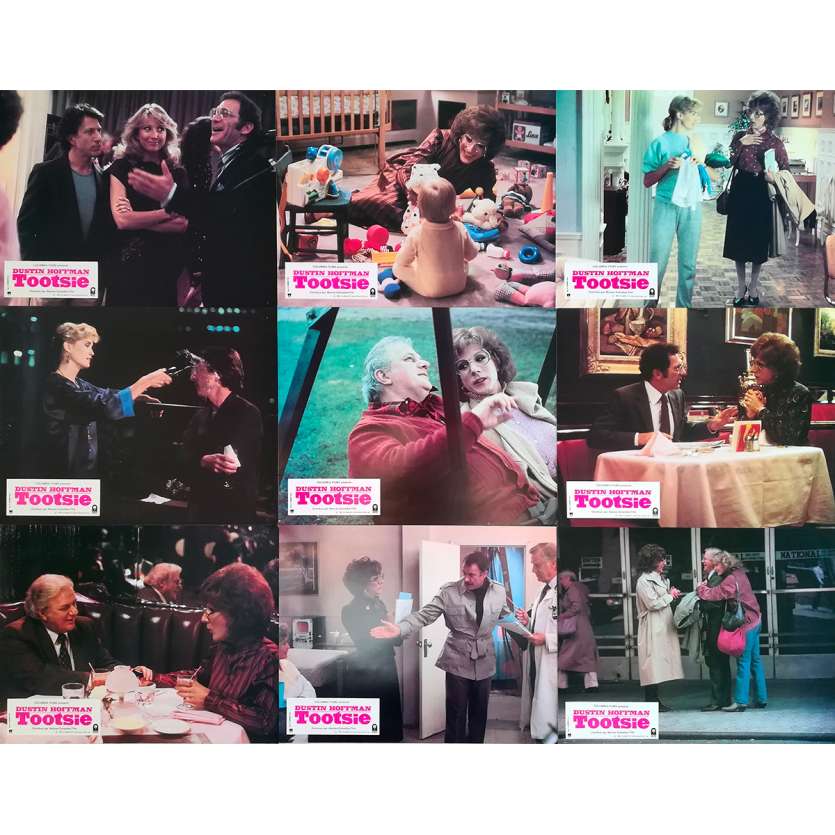 TOOTSIE Original Lobby Cards x9 - 9x12 in. - 1982 - Sydney Pollack, Dustin Hoffman