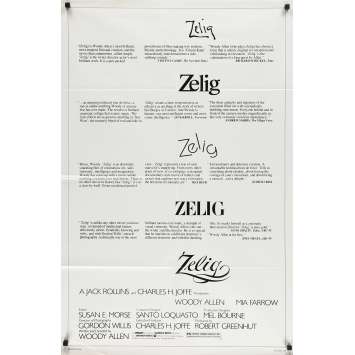 ZELIG Affiche de film - 69x102 cm. - 1983 - Mia Farrow, Woody Allen