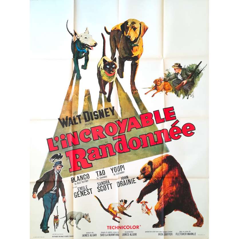Affiche de cinma franaise de L'INCROYABLE RANDONNEE - 120x160 cm.