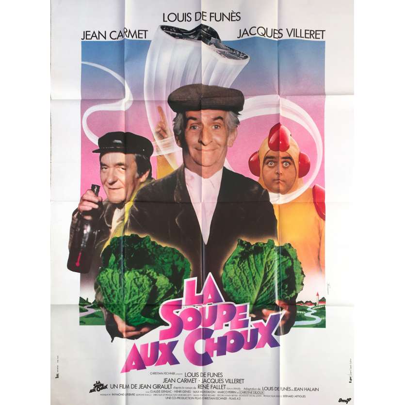 LA SOUPE AUX CHOUX Affiche de film  - 120x160 cm. - 1981 - Louis de Funès, Jean Girault