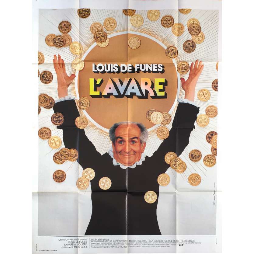 L'AVARE Affiche de film - 120x160 cm. - 1980 - Louis de Funes, Jean Girault