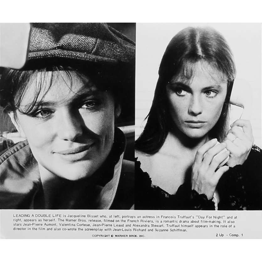 LA NUIT AMERICAINE Photo de presse 2UP-Comp.1 - 20x25 cm. - 1973 - Jacqueline Bisset, François Truffaut