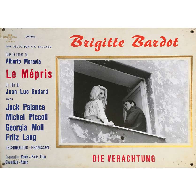 CONTEMPT Original Lobby Card N04 - 14x18 in. - 1963 - Jean-Luc Godard, Brigitte Bardot