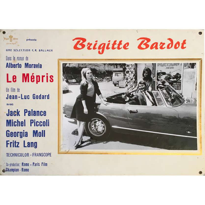CONTEMPT Original Lobby Card N01 - 14x18 in. - 1963 - Jean-Luc Godard, Brigitte Bardot