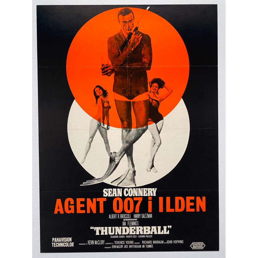 THUNDERBALL Original Movie Poster - 24x33 in. - R1960's - James Bond, Sean Connery