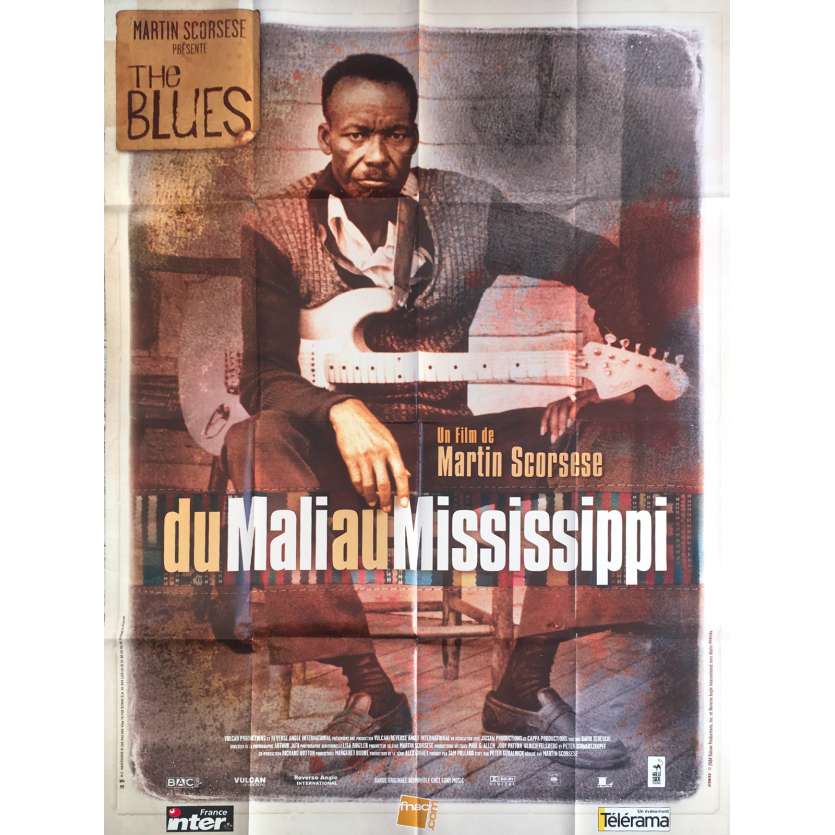 DU MALI AU MISSISSIPI Affiche de film  - 120x160 cm. - 2003 - B. B. King, Martin Scorsese