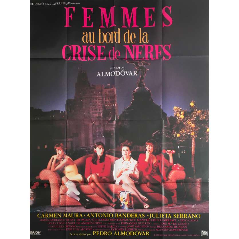FEMMES AU BORD DE LA CRISE DE NERFS Affiche de film - 120x160 cm. - 1988 - Carmen Maura, Pedro Almodóvar