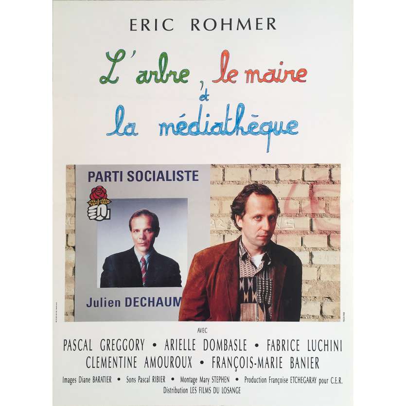 L'ARBRE LE MAIRE LA MEDIATHEQUE Affiche de film - 40x60 cm. - 1993 - Fabrice Luchini, Éric Rohmer