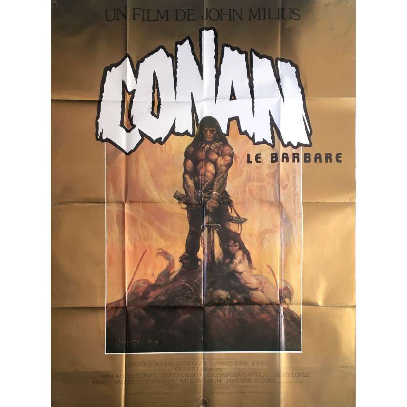 CONAN THE BARBARIAN Original Movie Poster  - 47x63 in. - 1982 - John Milius, Arnold Schwarzenegger