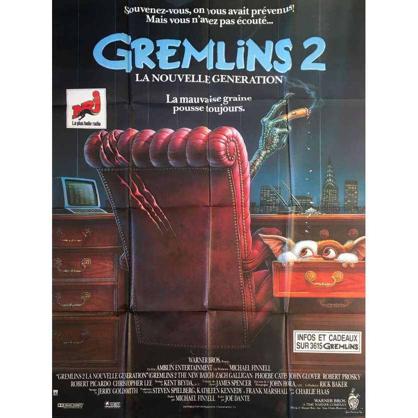 GREMLINS 2 Affiche de film - 120x160 cm. - 1990 - Zach Galligan, Joe Dante