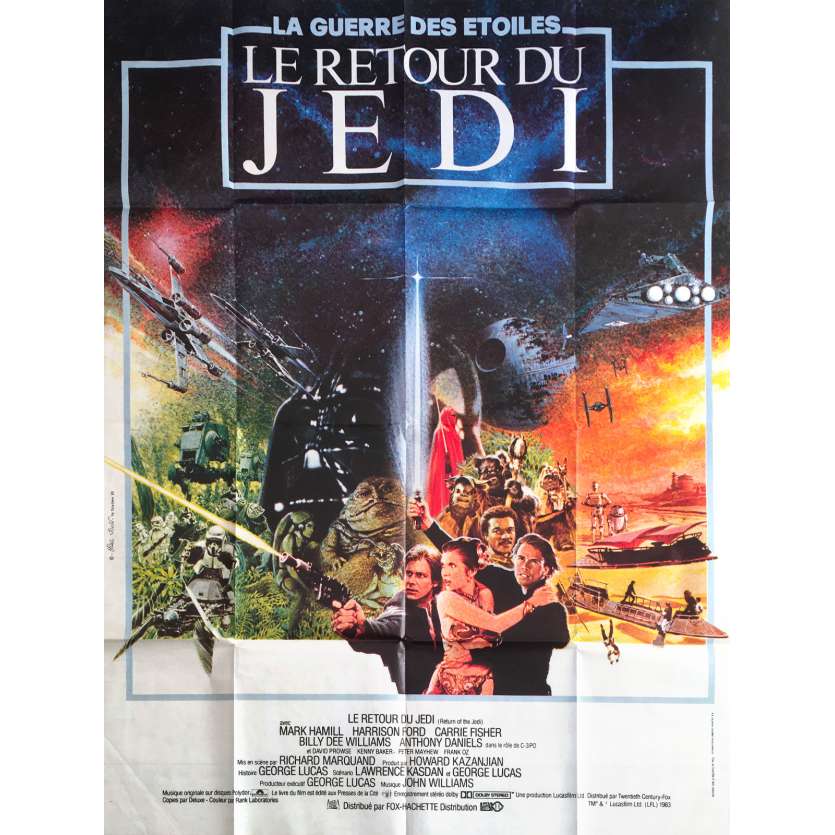 STAR WARS - LE RETOUR DU JEDI Affiche de film - 120x160 cm. - 1983 - Harrison Ford, Richard Marquand