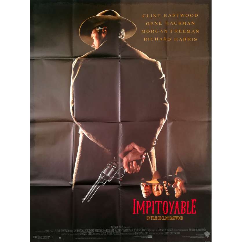 IMPITOYABLE Affiche de film 120x160 cm - 1992 - Gene Hackman, Clint Eastwood