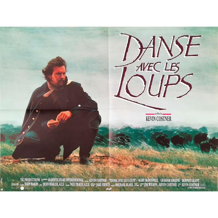 DANCE WITH WOLVES Original Movie Poster - 23x32 in. - 1990 - Kevin Costner, Mary McDowell
