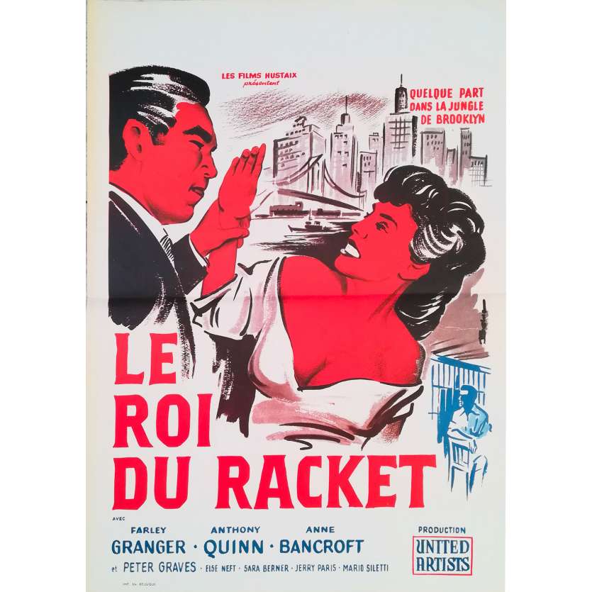 LE ROI DU RACKET Affiche de film - 35x55 cm. - 1955 - Anthony Quinn, Maxwell Shane