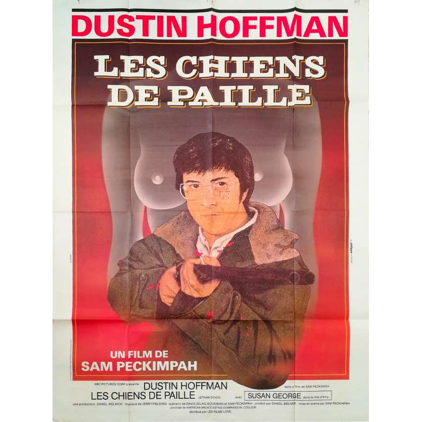 LES CHIENS DE PAILLE Affiche de film - 120x160 cm. - 1971 - Dustin Hoffman, Sam Peckinpah
