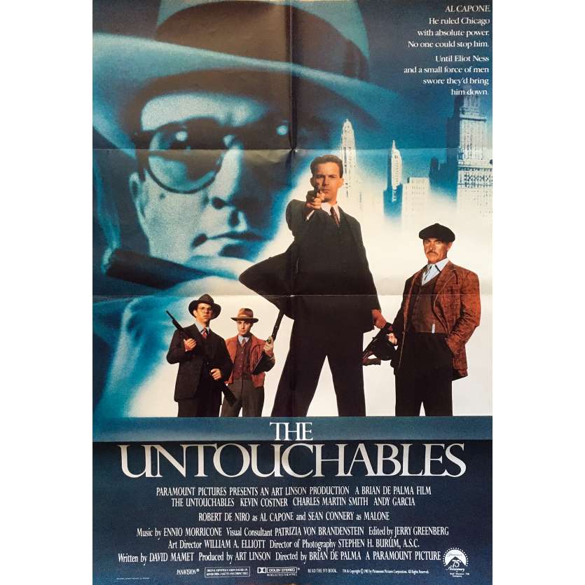 LES INCORRUPTIBLES Affiche de film anglaise - 69x102 cm. - 1987 - Kevin Costner, Brian de Palma