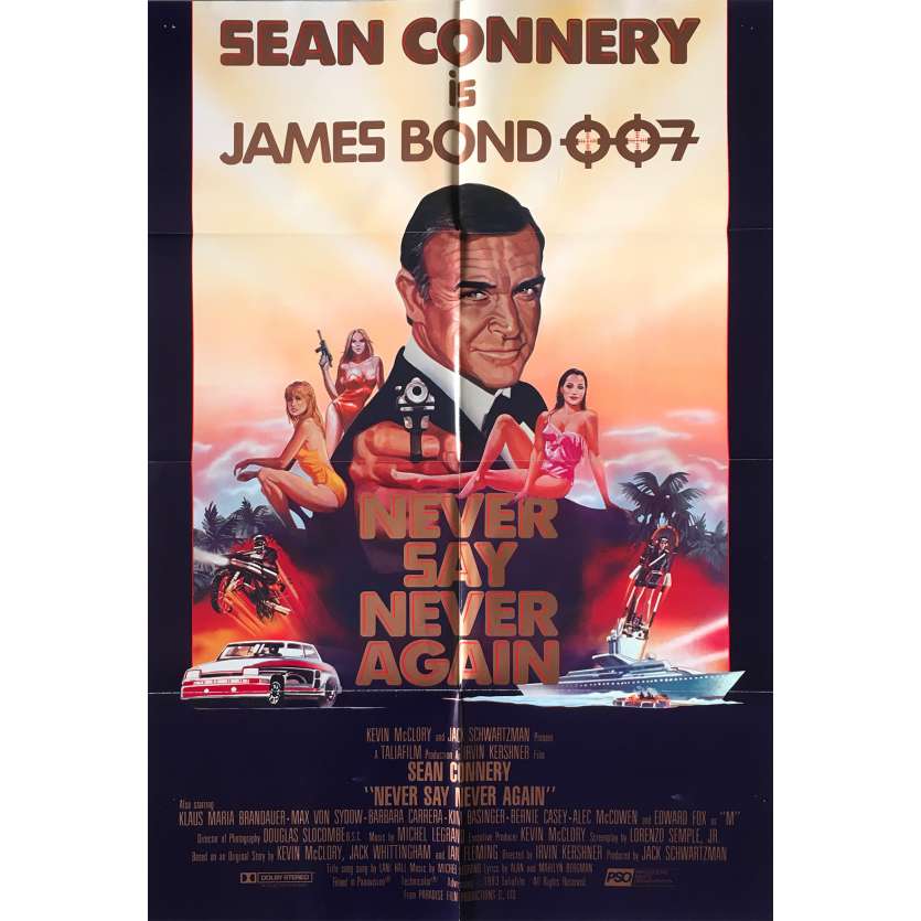 JAMAIS PLUS JAMAIS Affiche de film américaine Intl - 69x104 cm. - 1983 - Sean Connery, James Bond