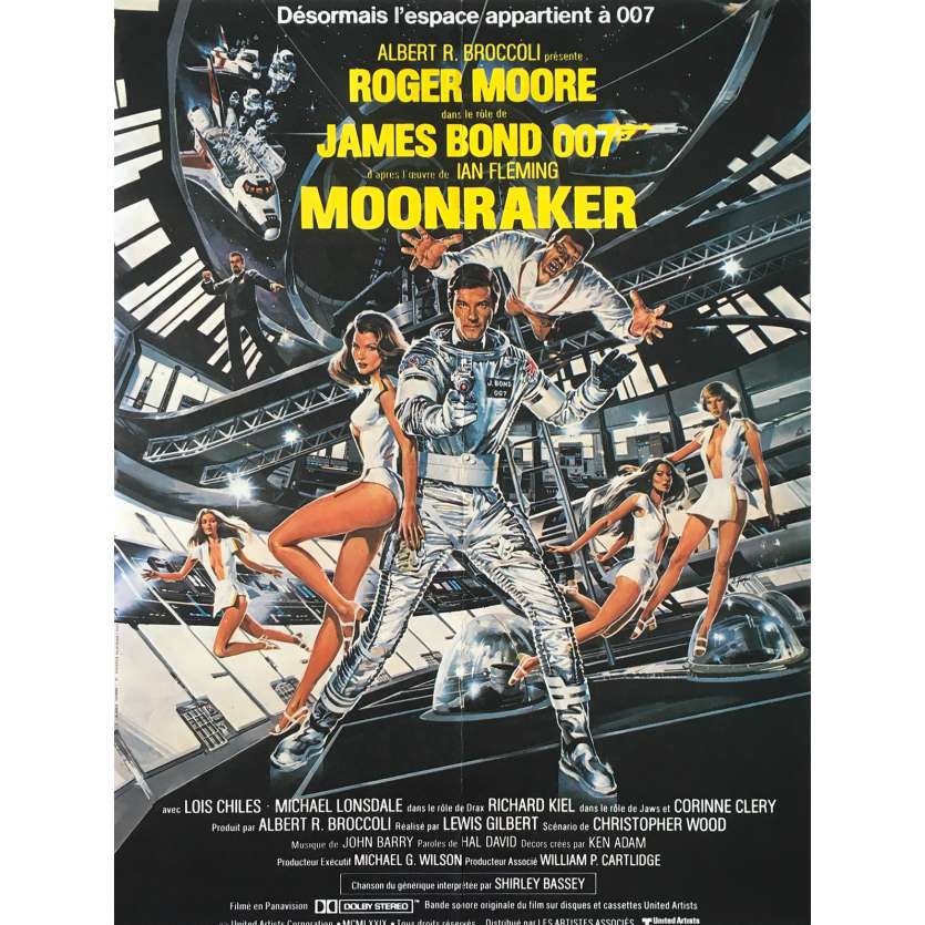 MOONRAKER Original Movie Poster - 15x21 in. - 1979 - James Bond, Roger Moore