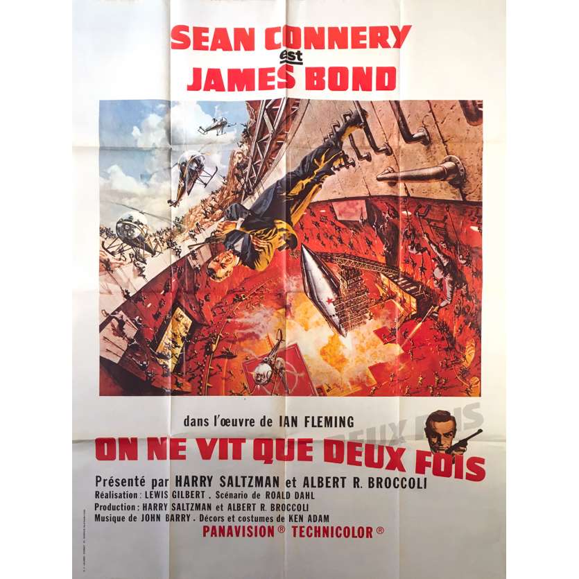 ON NE VIT QUE DEUX FOIS Affiche de film française R1970 - 120x160 cm. - 1967 - Sean Connery, Lewis Gilbert