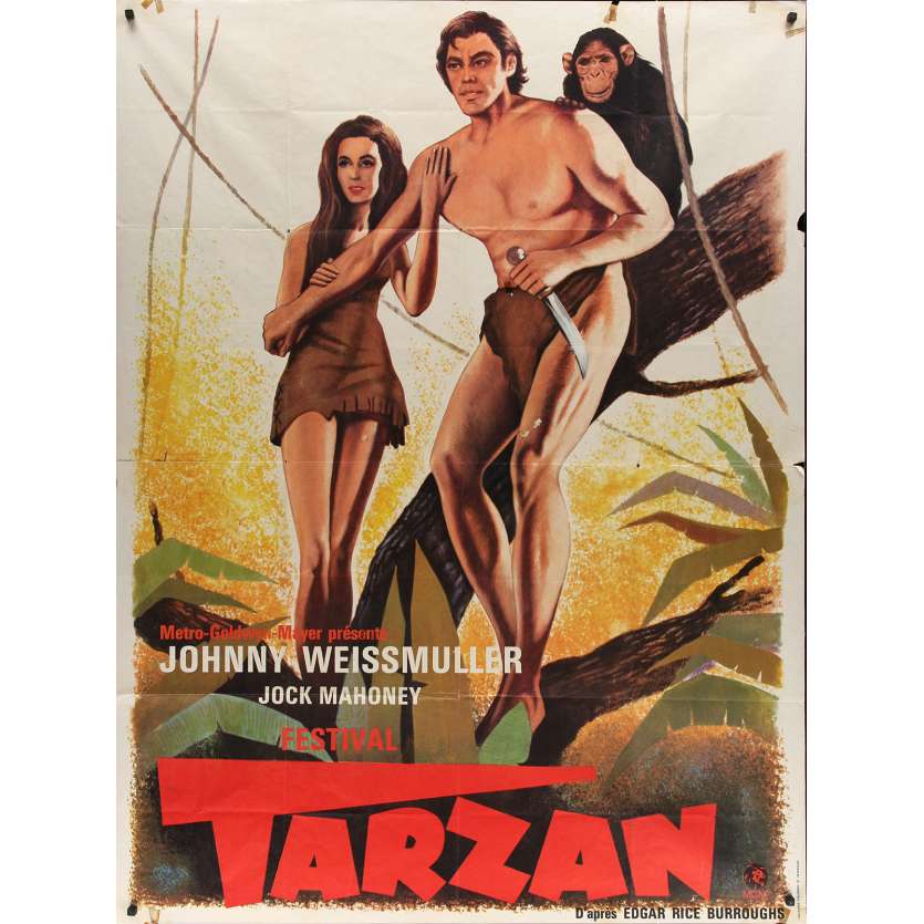 TARZAN FESTIVAL Original Movie Poster  - 47x63 in. - 1970 - Jock Mahoney, Jonny Weissmuller