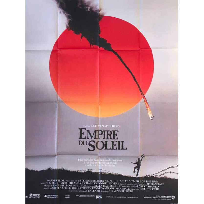 L'EMPIRE DU SOLEIL Affiche de film française  - 120x160 cm. - 1987 - Christian Bale, Steven Spielberg