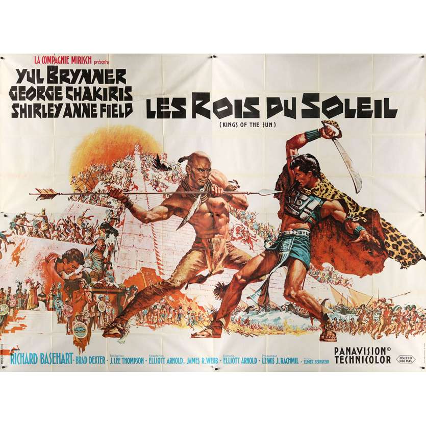 KINGS OF THE SUN Original Movie Poster - 94x126 in. - 1963 - J. Lee Thompson, Yul Brynner