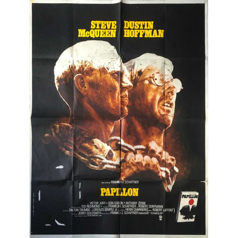 PAPILLON Original Movie Poster  - 47x63 in. - 1973 - Franklin J. Schaffner, Steve McQueen
