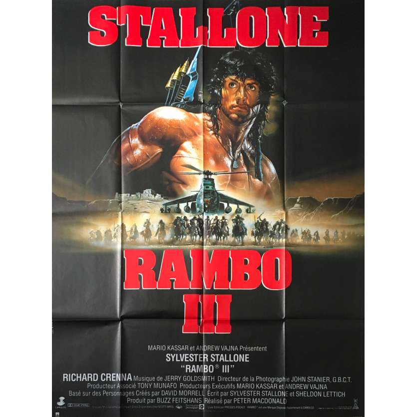 RAMBO III Original Movie Poster  - 47x63 in. - 1988 - Sylvester Stallone, Richard Crenna