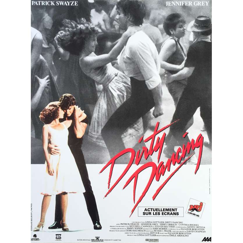 DIRTY DANCING Affiche de film française - 40x60 cm. - R2000 - Patrick Swayze, Emile Ardolino