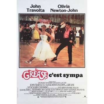 GREASE Original Movie Poster - 15x21 in. - R1990 - Randal Kleiser, John Travolta