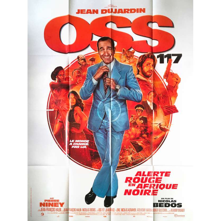 OSS 117 ALERTE ROUGE EN AFRIQUE NOIRE Original Movie Poster - 47x63 in. - 2021 - Nicolas Bedos, Jean Dujardin