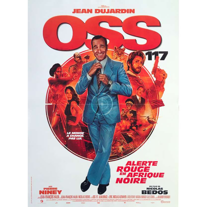 OSS 117 ALERTE ROUGE EN AFRIQUE NOIRE Affiche de film française - 40x60 cm. - 2021 - Jean Dujardin, Nicolas Bedos