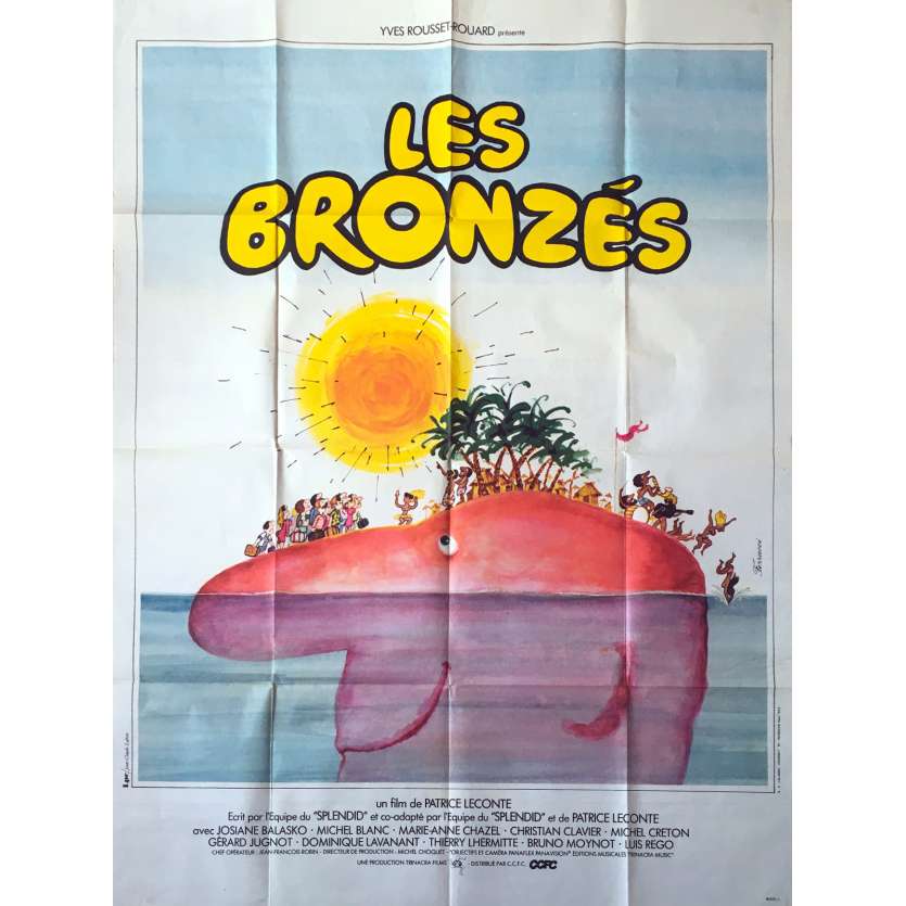 LES BRONZES Affiche de film - 120x160 cm. - 1978 - Le Splendid, Patrice Leconte