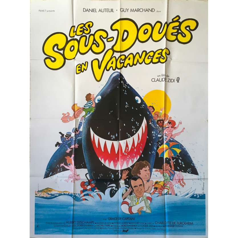 LES SOUS-DOUES EN VACANCES Affiche de film - 120x160 cm. - 1982 - Daniel Auteuil, Guy Marchand, Claude Zidi