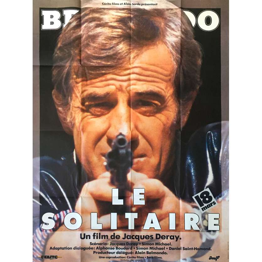 THE LONER Original Movie Poster - 47x63 in. - 1987 - Jacques Deray, Jean-Paul Belmondo
