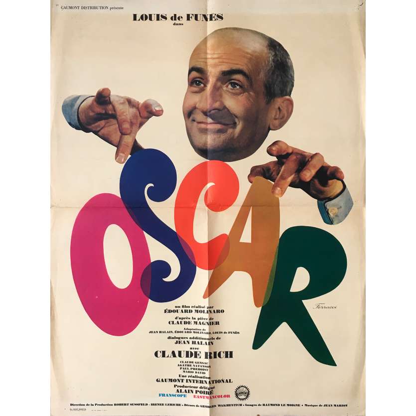 OSCAR Original Movie Poster  - 23x32 in. - 1967 - Edouard Molinaro, Louis de Funès