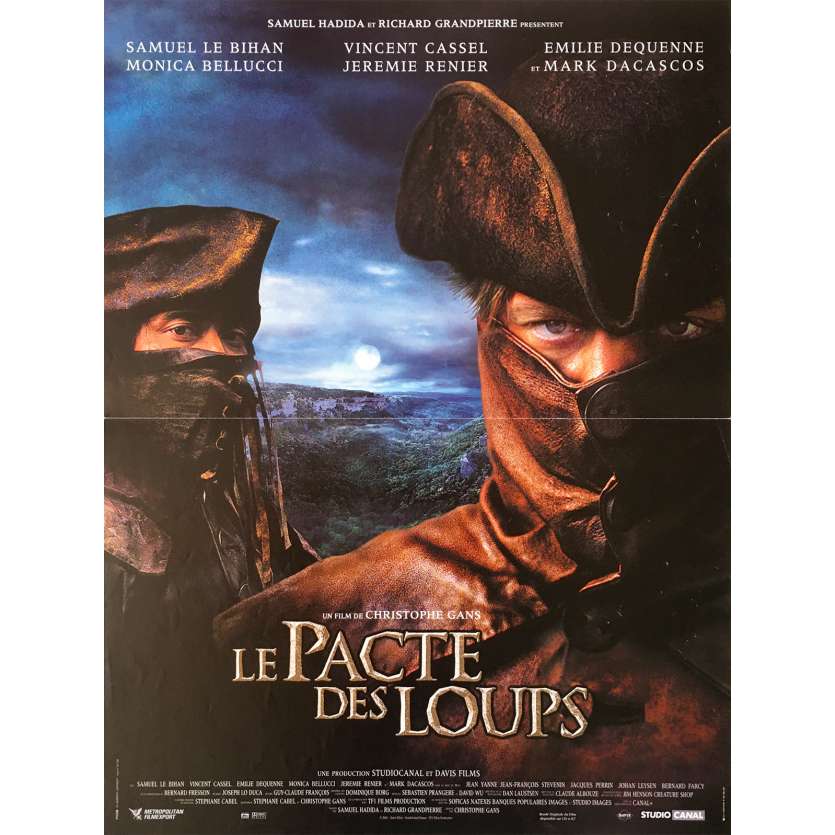 LE PACTE DES LOUPS Affiche de film  - 40x60 cm. - 2001 - Mark Dacascos, Christophe Gans