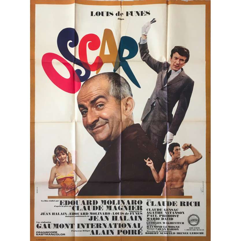 OSCAR Affiche de film - 120x160 cm. - 1967 - Louis de Funès, Edouard Molinaro