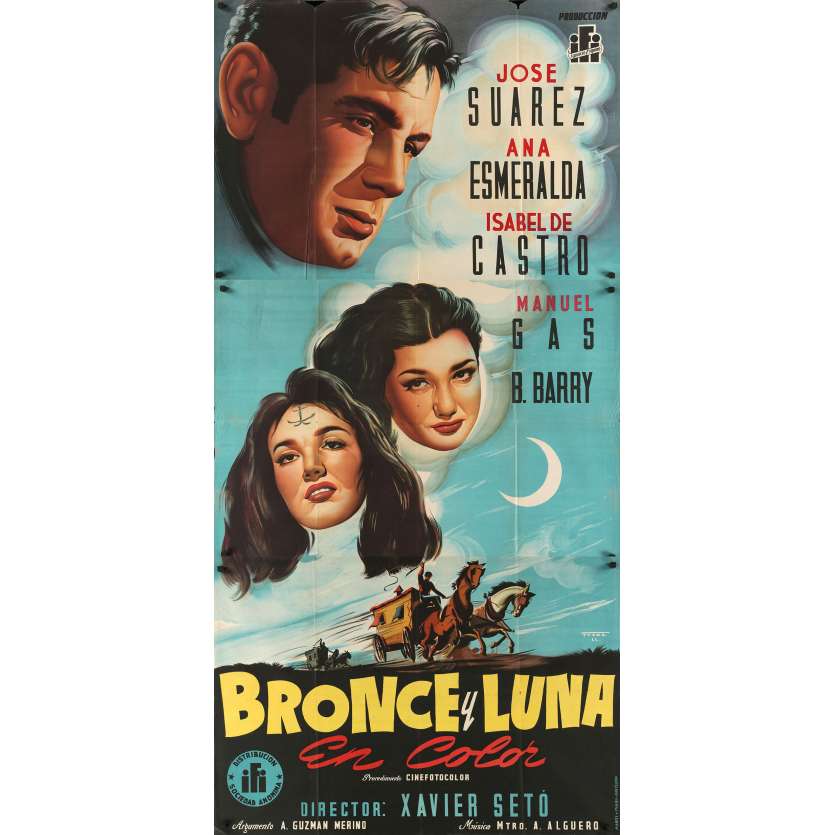 BRONCE ET LUNA Original Movie Poster 0 - 41x81 in. - 1953 - Javier Setó, Francisco Albiñana