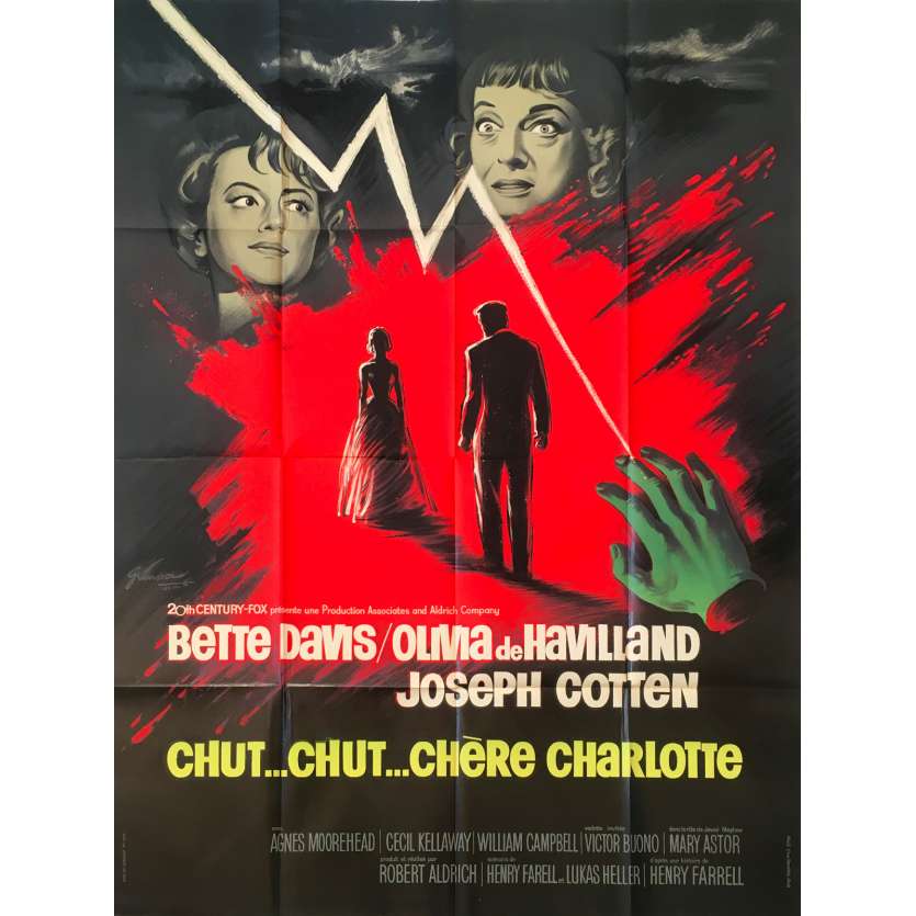 CHUT CHUT CHERE CHARLOTTE Affiche de film - 120x160 cm. - 1964 - Bette Davis, Olivia de Havilland, Robert Aldrich