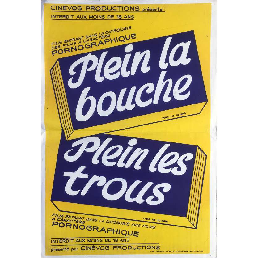 PLEIN LA BOUCHE PLEIN LES TROUS Original Movie Poster 0 - 15x21 in. - 1996 - Alain Payet, Valy Verde