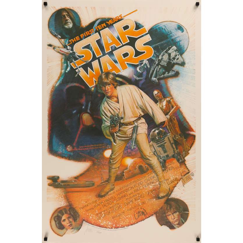 STAR WARS - LA GUERRE DES ETOILES Affiche signée par Drew Struzan 69x104 - 1987 - 3000 ex!