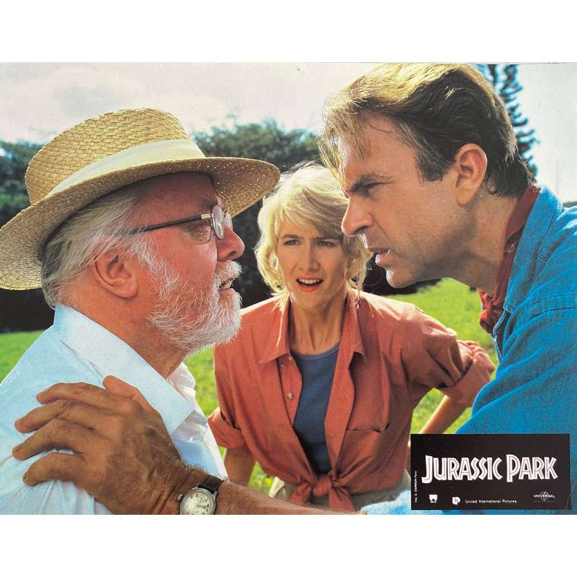 JURASSIC PARK Original Lobby Card N4 - 9x12 in. - 1993 - Steven Spielberg, Sam Neil