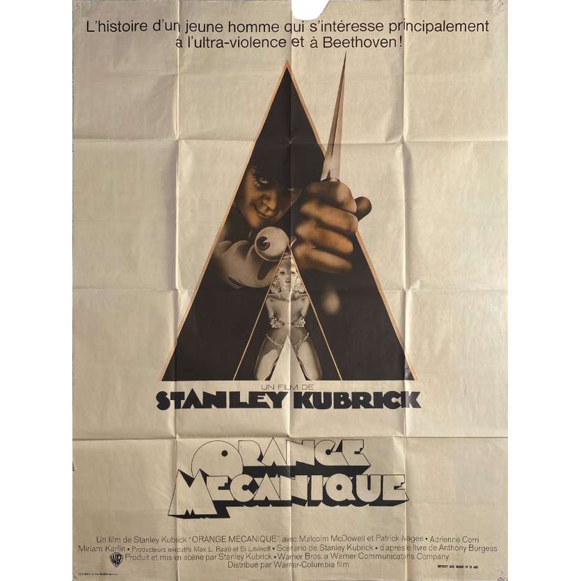 ORANGE MECANIQUE Affiche de film - 120x160 cm. - 1971 - Malcom McDowell, Stanley Kubrick