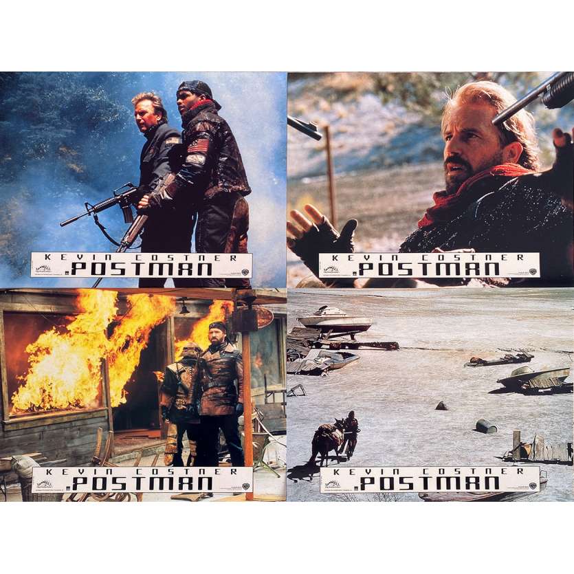 THE POSTMAN Original Lobby Cards x4 - 9x12 in. - 1997 - Kevin Costner, Will Patton
